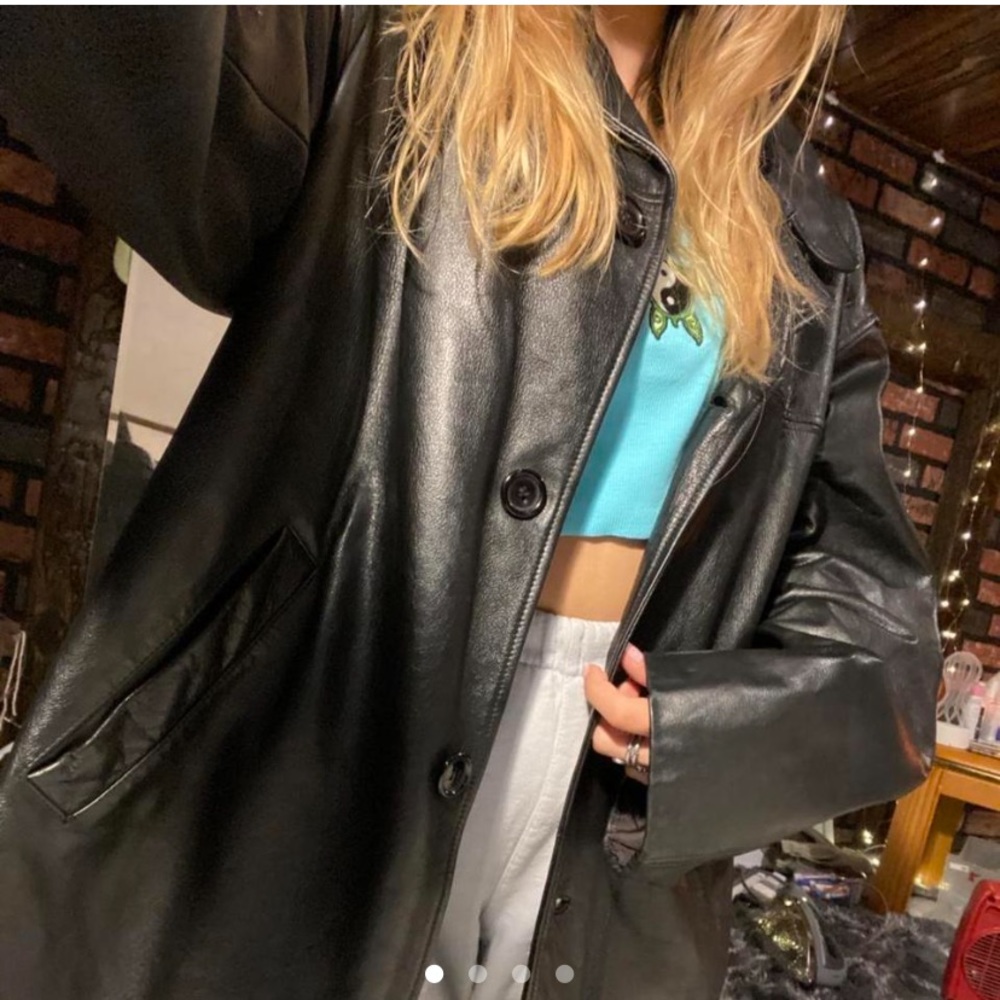 Genuine vintage leather Mossimo Dutti oversized jacket